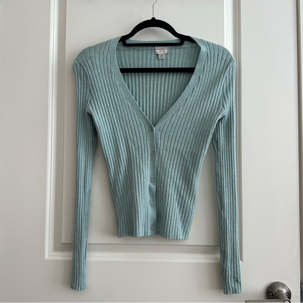 A new day blue long sleeved cardigan